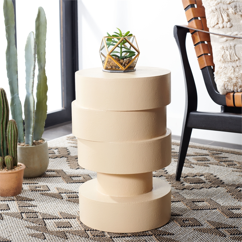 Safavieh Tyce Wood Accent Table in Cream