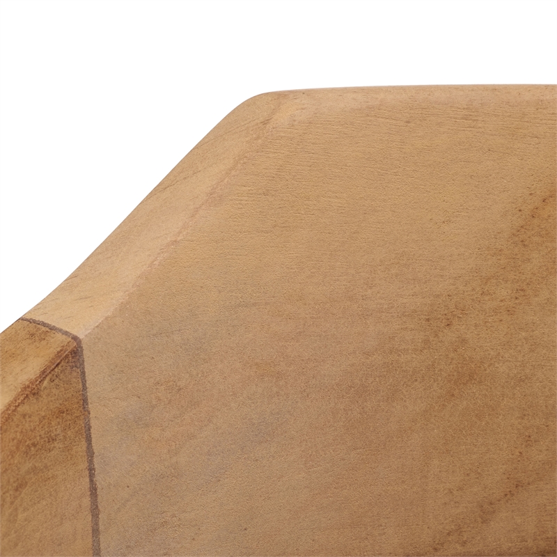 Safavieh Munro Leather and Wood Woven Accent Chair in Natural /Light Brown
