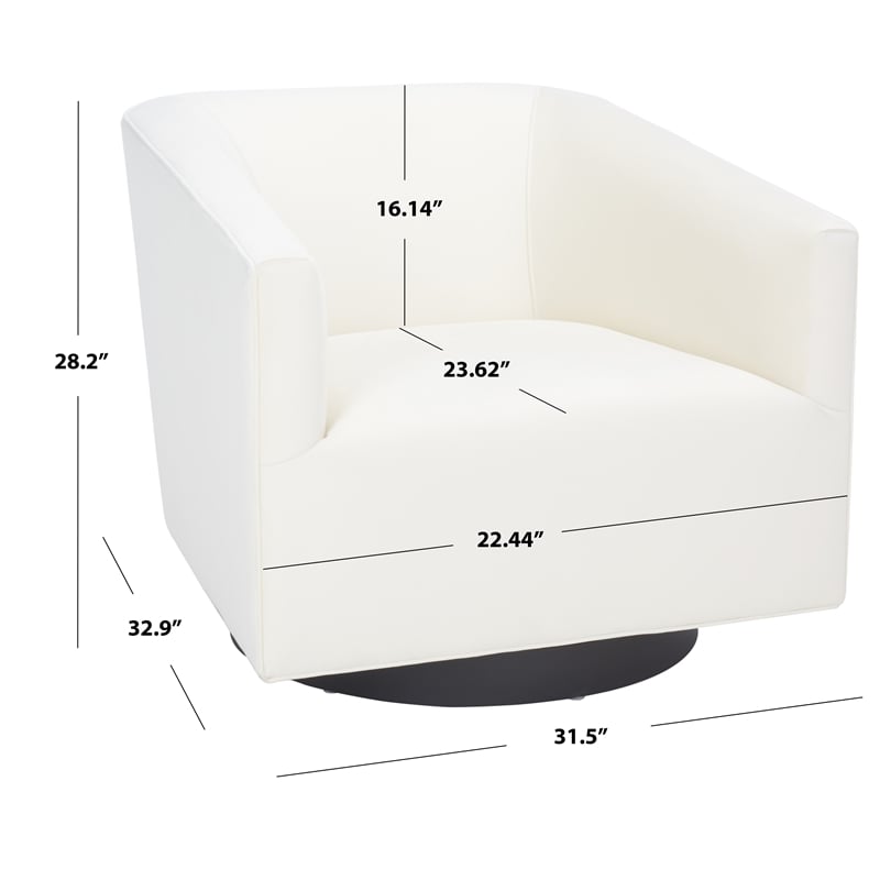 Safavieh Birdie Wood and Metal Accent Chair in Cream