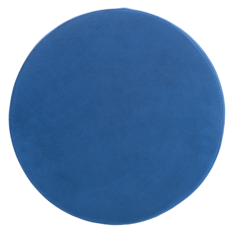 Safavieh Bohden Velvet and Wood Round Bar Stool in Navy / Black