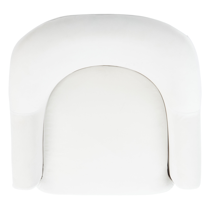 Safavieh Rodrik Wood and Fabric Accent Chair in White