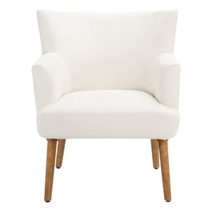 Safavieh Delfino Wood and Fabric Accent Chair in White