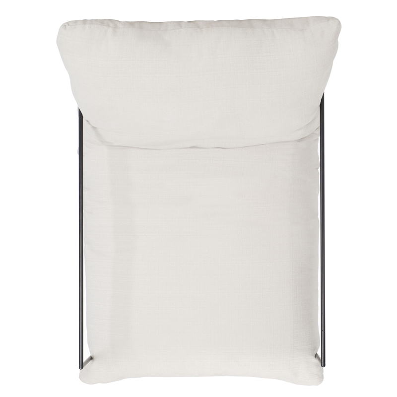 Safavieh Portland Iron and Fabric Pillow Top Accent Chair in Ivory / Black