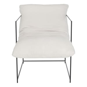 Safavieh Portland Iron and Fabric Pillow Top Accent Chair in Ivory / Black