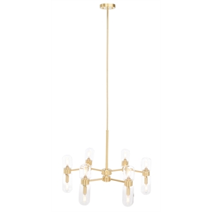 Safavieh Darragh Steel and Iron 12Lt 27&quot Chandelier in Gold