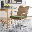 Safavieh Malou Steel and Wood Dining Chair in Olive / Natural