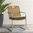 Safavieh Malou Steel and Wood Dining Chair in Olive / Natural