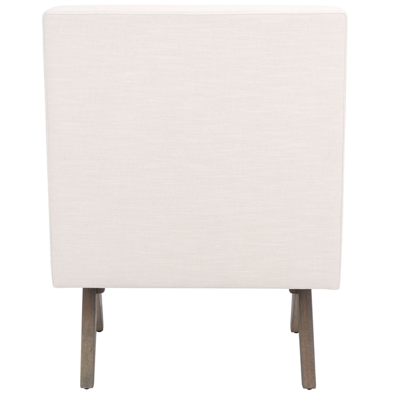 Safavieh Oliviadella Wood and Fabric Accent Chair in Cream / White