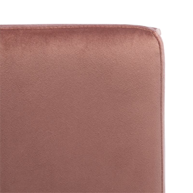 Safavieh Kermit Wood and Velvet Accent Chair in Dusty Rose / Black