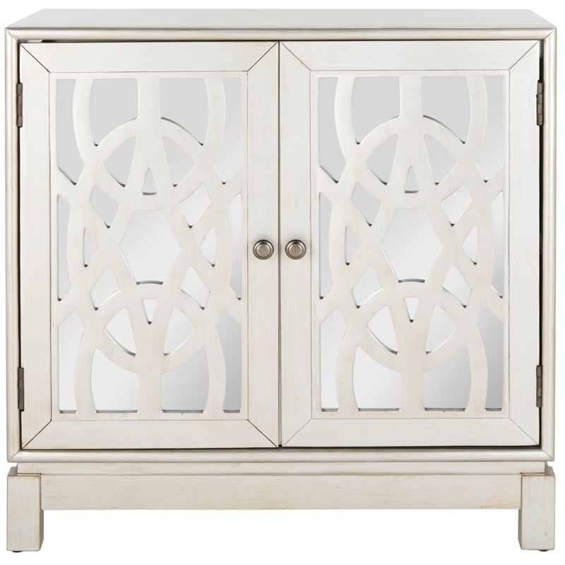 Safavieh Ashlynn Wood 2 Door Chest in Silver
