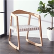Safavieh Willa Leather and Wood Rocking Dining Chair in White / Natural