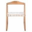 Safavieh Willa Leather and Wood Rocking Dining Chair in White / Natural