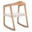 Safavieh Willa Leather and Wood Rocking Dining Chair in White / Natural