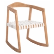 Safavieh Willa Leather and Wood Rocking Dining Chair in White / Natural