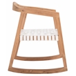 Safavieh Willa Leather and Wood Rocking Dining Chair in White / Natural