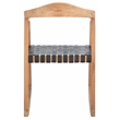 Safavieh Willa Leather and Wood Rocking Dining Chair in Black / Natural