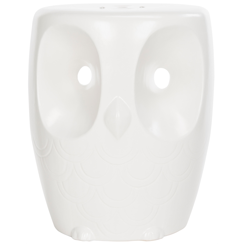 Safavieh Owl Ceramic Garden Stool in White