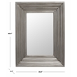 Safavieh Kerry Metal and Wood Small Rectangle Wall Mirror in Silver