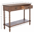 Safavieh Athena Wood and Metal 2 Drawer Console Table in Brown