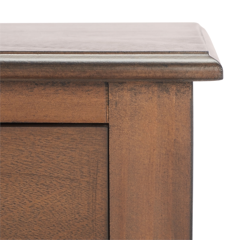 Safavieh Athena Wood and Metal 2 Drawer Console Table in Brown