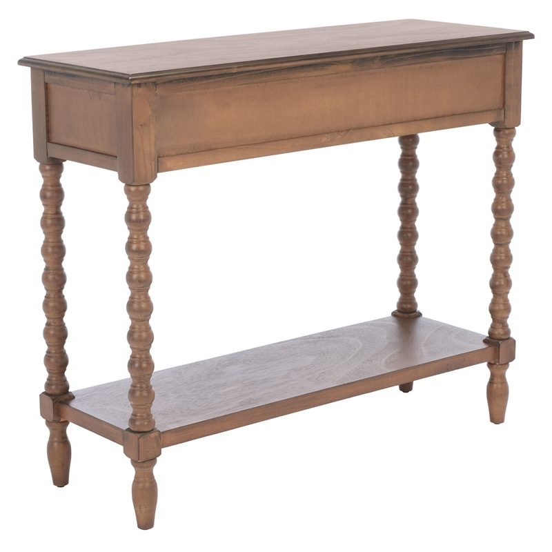 Safavieh Athena Wood and Metal 2 Drawer Console Table in Brown