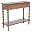 Safavieh Athena Wood and Metal 2 Drawer Console Table in Brown