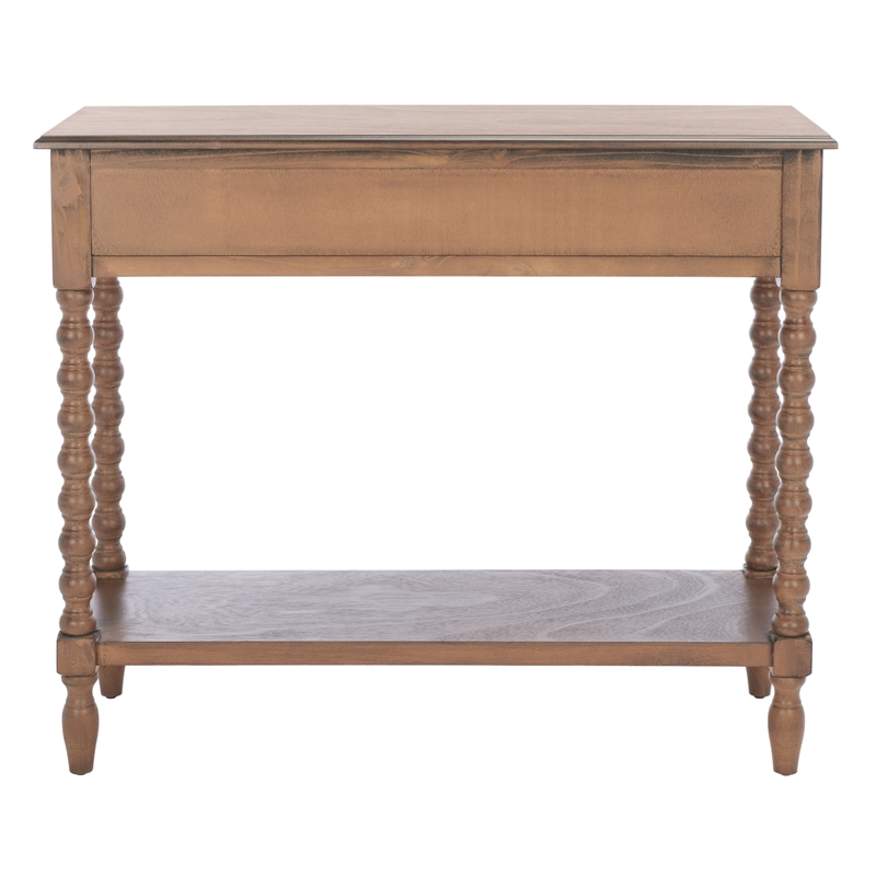 Safavieh Athena Wood and Metal 2 Drawer Console Table in Brown