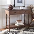 Safavieh Athena Wood and Metal 2 Drawer Console Table in Brown