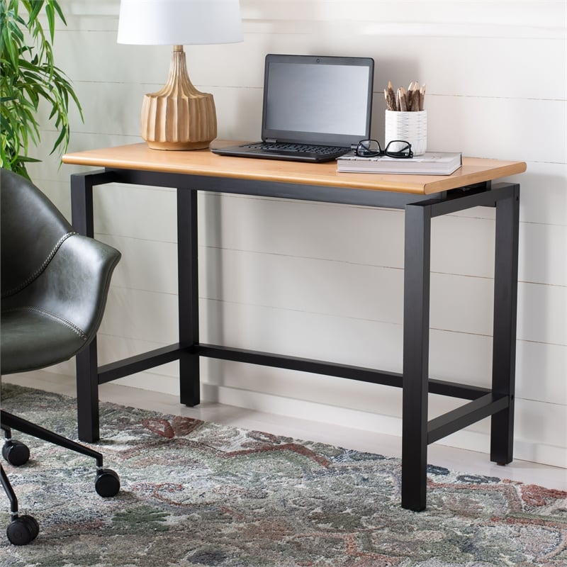 Safavieh Embry Wood Desk in Natural / Black