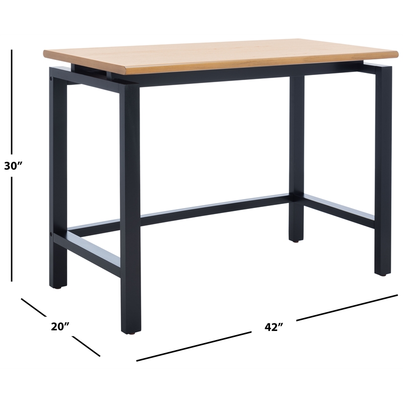 Safavieh Embry Wood Desk in Natural / Black
