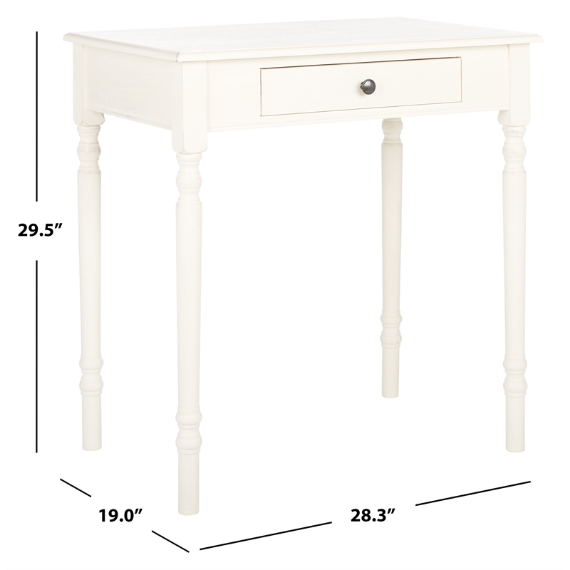Safavieh Arina Wood and Metal 1 Drawer Desk in White