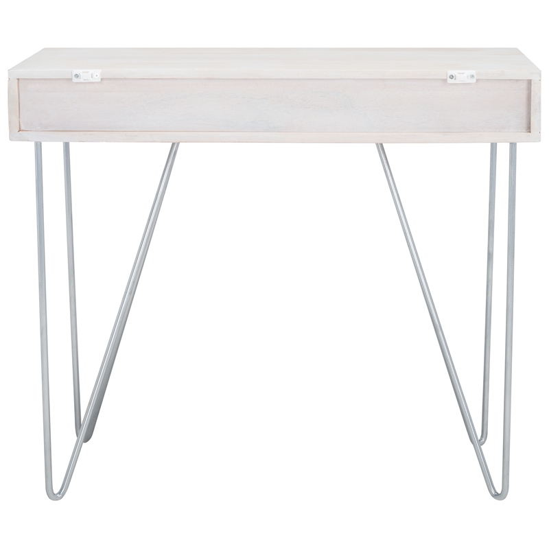 Safavieh Raveena Wood and Iron Desk in White / Silver