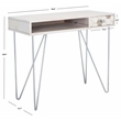 Safavieh Raveena Wood and Iron Desk in White / Silver