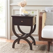 Safavieh Maxine Wood and Metal Accent Table With Storage Drawer in Walnut