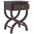 Safavieh Maxine Wood and Metal Accent Table With Storage Drawer in Walnut