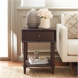 Safavieh Siobhan Wood and Metal Accent Table With Storage Drawer in Walnut