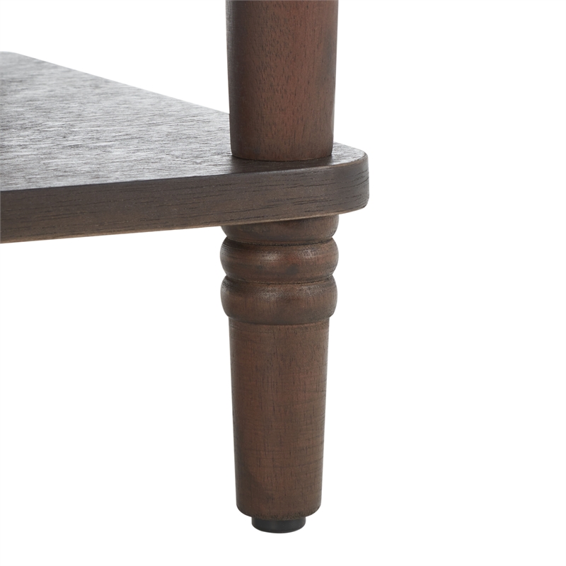 Safavieh Siobhan Wood and Metal Accent Table With Storage Drawer in Walnut