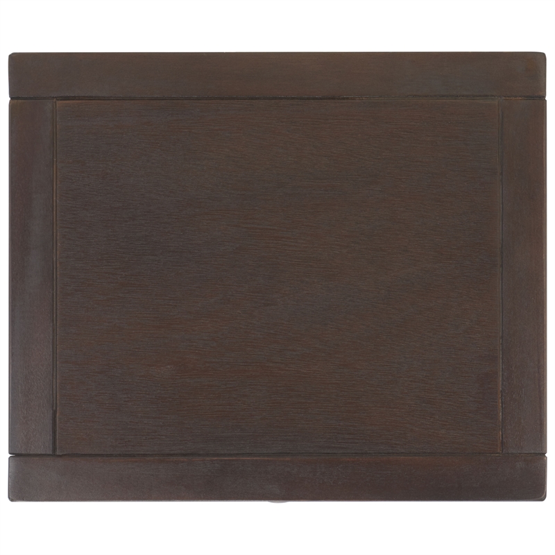 Safavieh Siobhan Wood and Metal Accent Table With Storage Drawer in Walnut