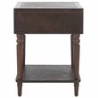 Safavieh Siobhan Wood and Metal Accent Table With Storage Drawer in Walnut