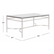 Safavieh Abelard Iron and Tempered Glass Cocktail Table in Silver