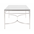 Safavieh Abelard Iron and Tempered Glass Cocktail Table in Silver