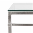 Safavieh Abelard Iron and Tempered Glass Cocktail Table in Silver