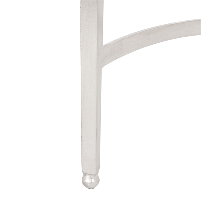 Safavieh Abelard Iron and Tempered Glass Cocktail Table in Silver