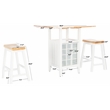 Safavieh Casey Wood 3 Piece Drop Leaf Pub Set in Natural / White