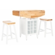Safavieh Casey Wood 3 Piece Drop Leaf Pub Set in Natural / White