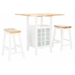 Safavieh Casey Wood 3 Piece Drop Leaf Pub Set in Natural / White