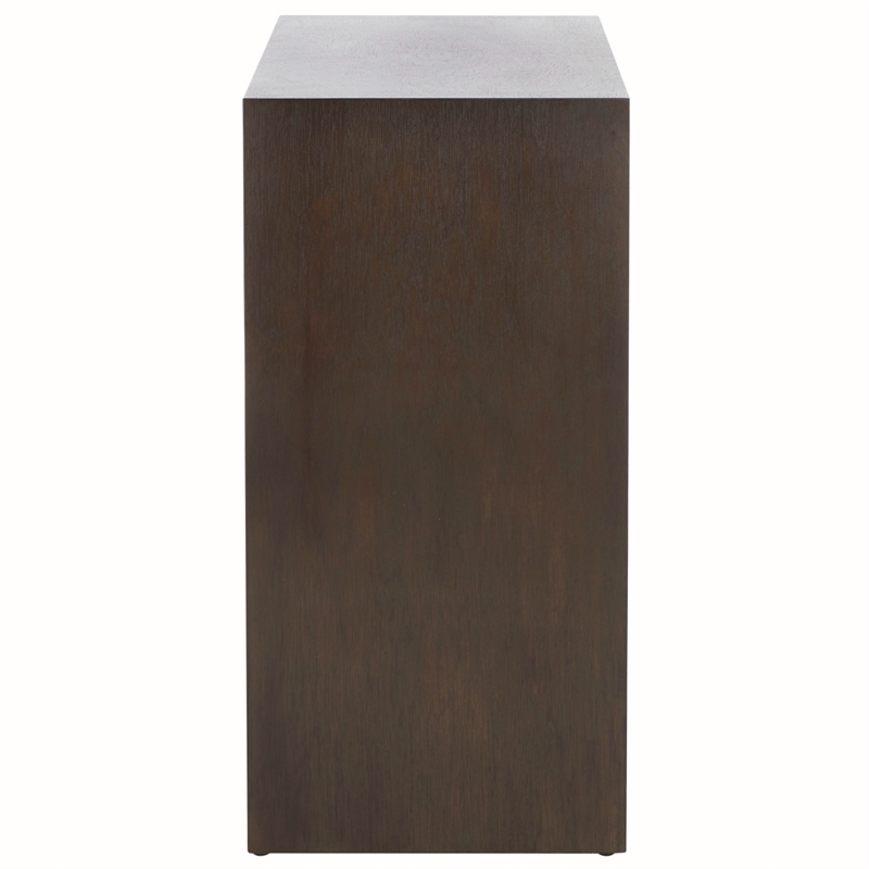 Safavieh Munson Wood 2 Shelf Console Table in Dark Oak