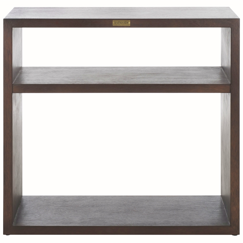 Safavieh Munson Wood 2 Shelf Console Table in Dark Oak