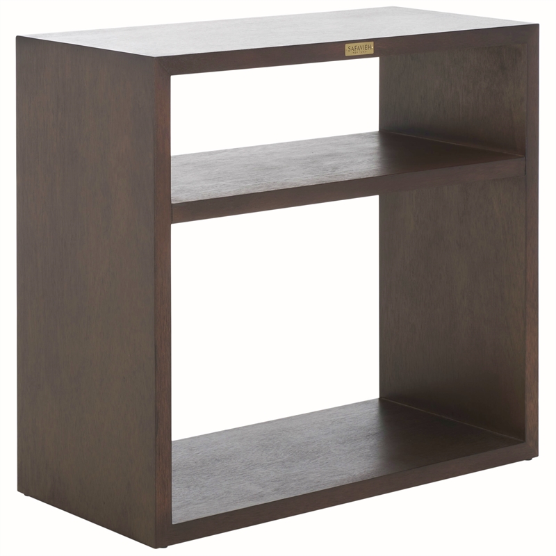 Safavieh Munson Wood 2 Shelf Console Table in Dark Oak