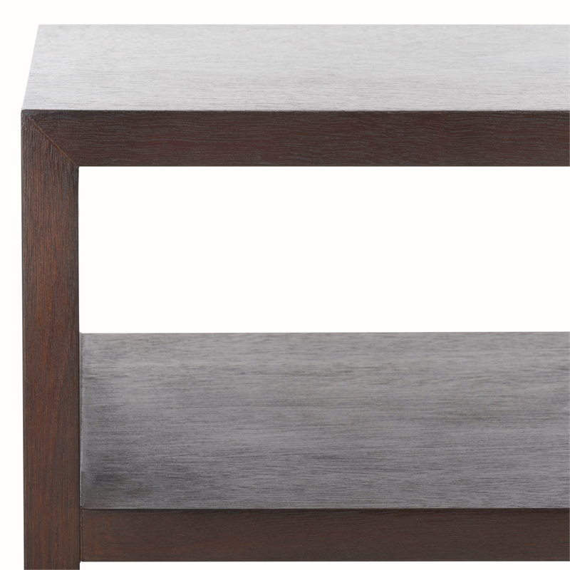 Safavieh Munson Wood 2 Shelf Console Table in Dark Oak